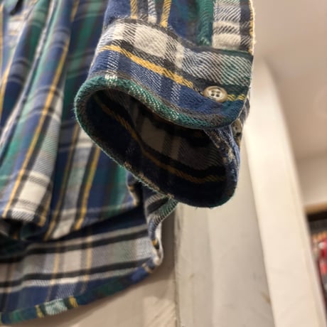 80s　MIGHTY MAC　L/S ネルシャツ　Size L　マイティ マック　コットンシャツ　(S4877)