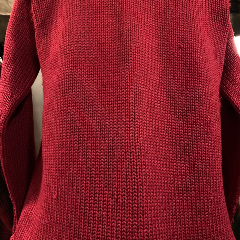 30s〜 Vintage Cardigan ショールカラー カーディガン ワインレッド
