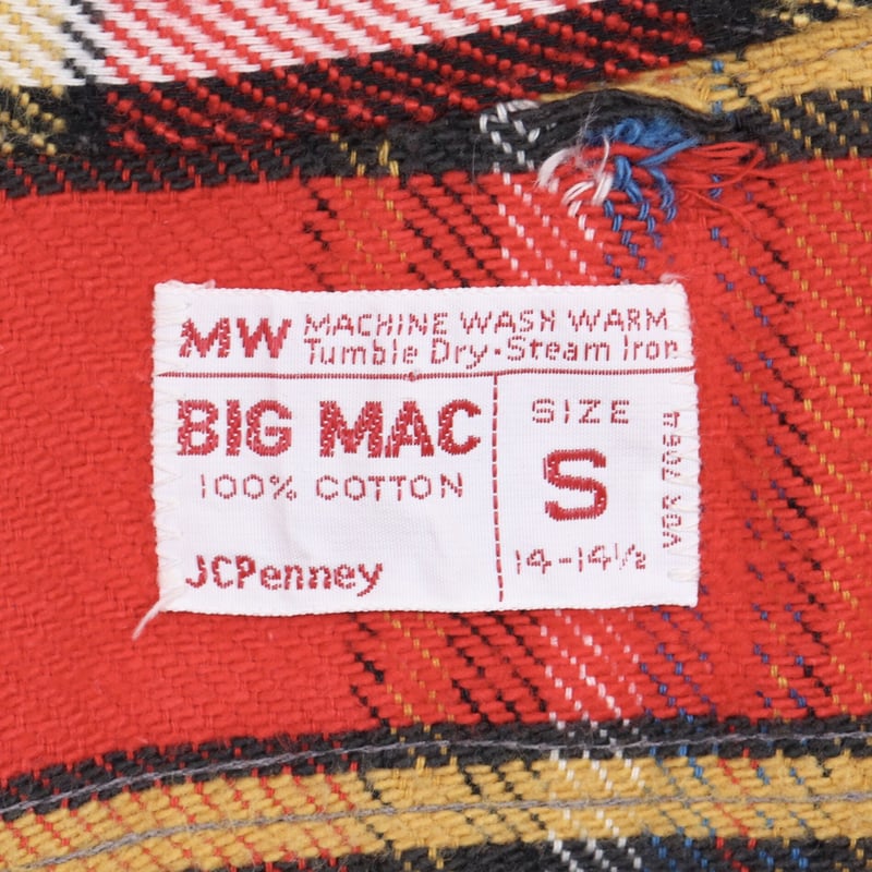BIG MAC 70s ヴィンテージ ネルシャツ チェック柄 Sサイズ ビッグ