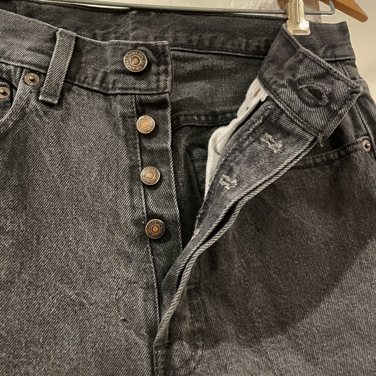 Levi's 501 90年代 後染めブラックデニム ボタン裏532 USA製