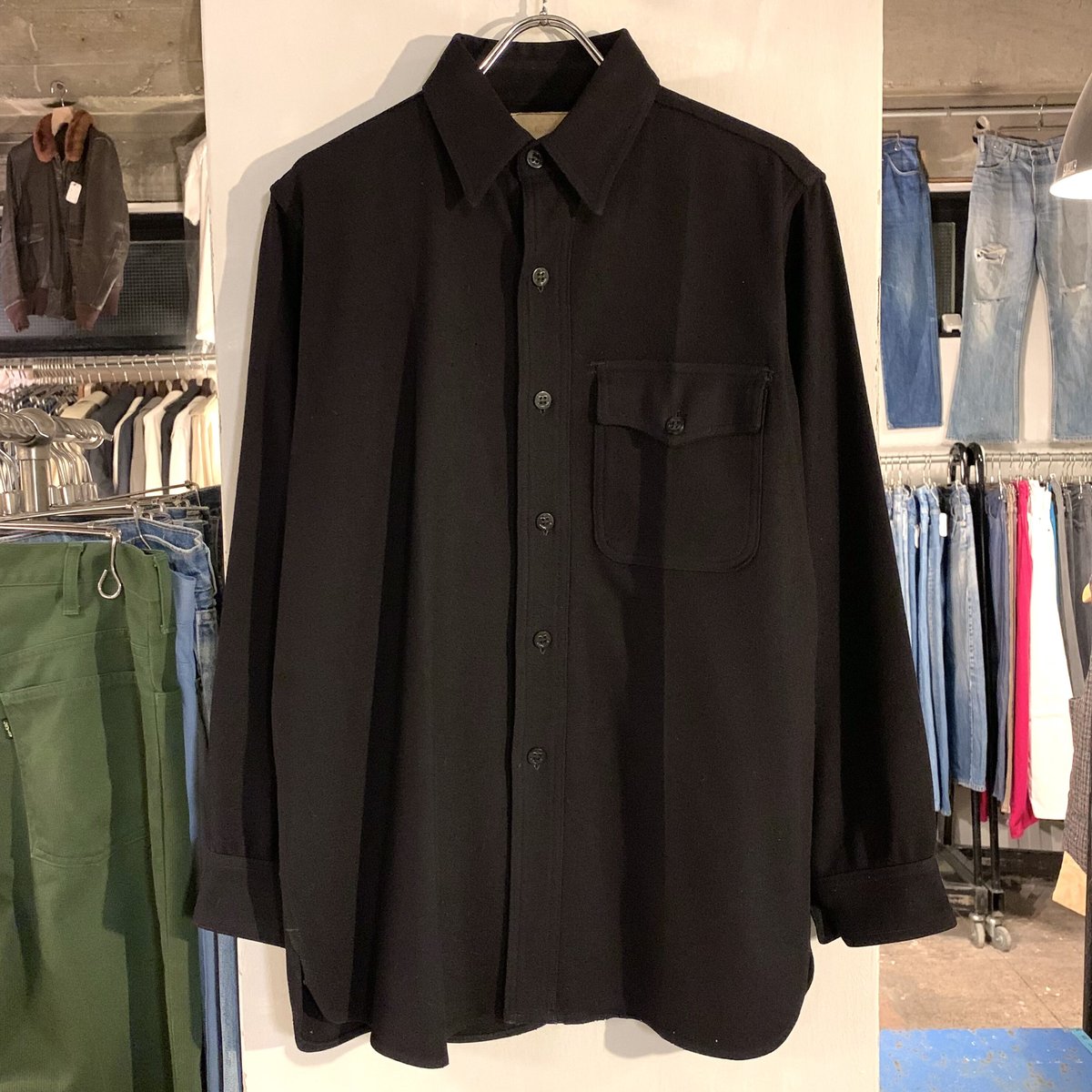 ❤️美品Brena WolvesウールCPOジャケット　シャツ　ネイビー 40s U.S.NAVY NAVAL CPO ウールシャツ 片ポケ 濃紺 ミリタリー