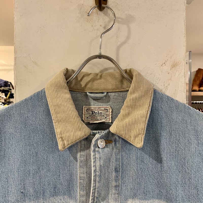 80s POLO RALPH LAUREN デニムジャケット インディアンヘッド 白 80s POLO RALPH LAUREN デニムジャケット インディアンヘッド 白
