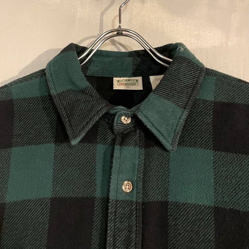 90s～ FIVE BROTHER ネルシャツ ファイブブラザー XL コットンシャツ