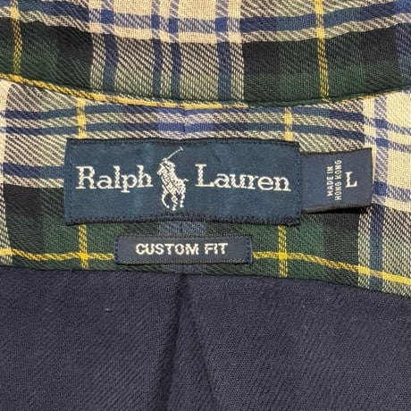 Ralph Lauren　L/S ネルシャツ　Custom Fit　Size M　ラルフローレン　コットンシャツ　(S5064)