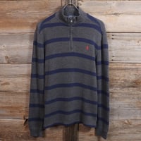 Polo Ralph Lauren　ハーフジップスウェット　ポロ ラルフローレン　ボーダー柄　ハーフジップ　(Y0602)