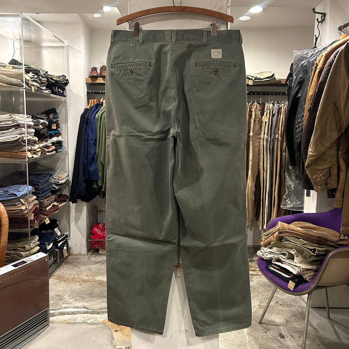 ポロ ラルフローレン W32 ポロチノ チノパン ボトム カーキ 12310 Ralph Lauren - 初期 ポロチノ 80s USA製 ポロ ラルフローレン