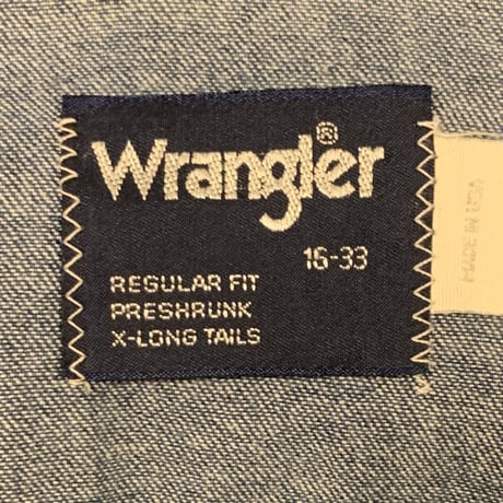 80s　Wragler　70127MW　デニム ウエスタンシャツ　スナップボタン　ラングラー　USA製　(S2206)