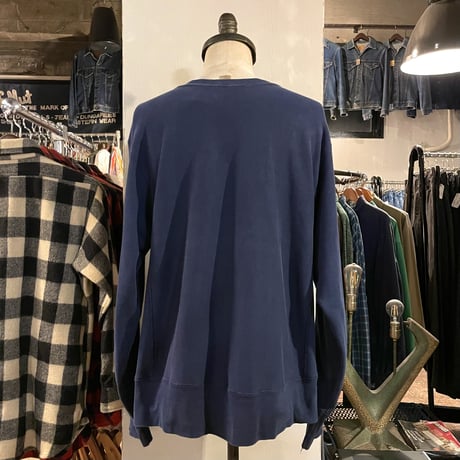 80s　Champion × LAND‘S END　Reverse Weave　リバースウィーブ　ネイビー　USA製　目無し　チャンピオン　ランズエンド　ダブルネーム　(S2733)