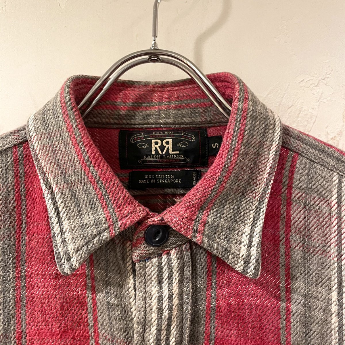 RRL RALPH LAUREN 90s 三つ星タグ フランネル コットンシャツ