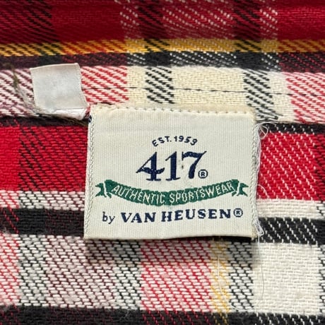 90s　VAN HEUSEN　L/S ネルシャツ　Size M　ヴァン ヒューゼン　コットンシャツ　(S5188)