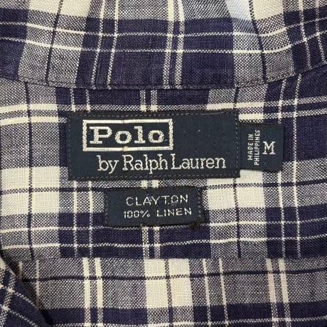 Polo by Ralph Lauren　S/S オープンカラーシャツ　CLAYTON　Size M　ポロ ラルフローレン　リネンシャツ　(S5616)