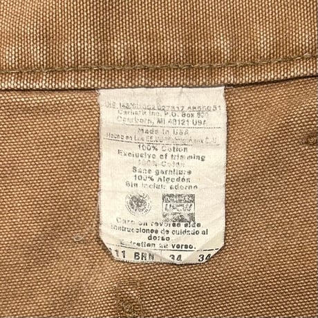 carhartt　ダック地　ペインターパンツ　USA製　カーハート　ブラウン　雰囲気系　34×33　(S4501)