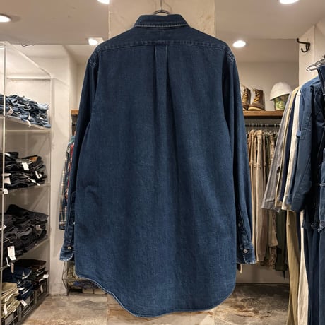 90s　POLO COUNTRY　RALPH LAUREN　Denim BDシャツ　Size L　デニム BDシャツ　ラルフローレン　ポロカントリー　(S5253)