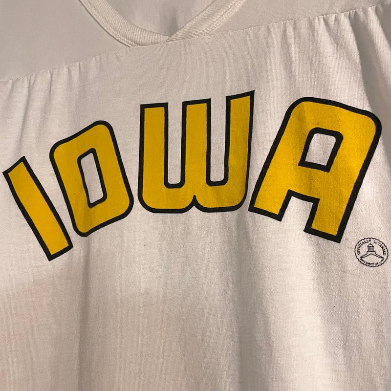 80s S/S Tシャツ IOWA カレッジTシャツ フットボールT USA製 Size XL