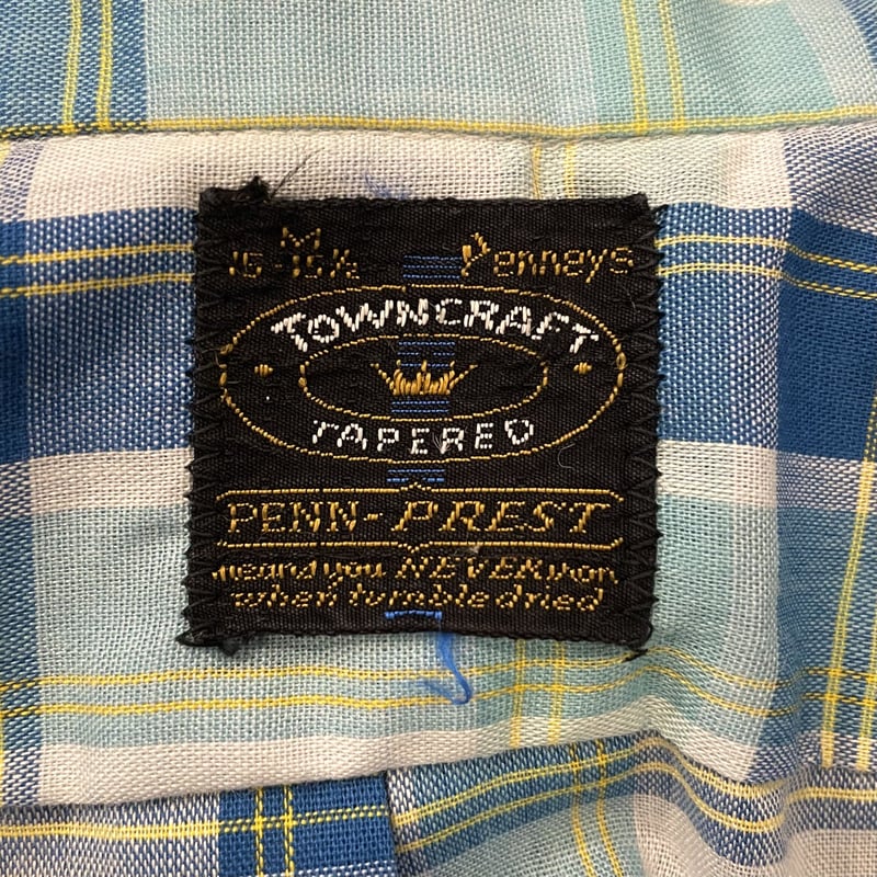 TOWN CRAFT ボタンダウンシャツ チェック柄 三点留めボタン TOWN CRAFT ボタンダウンシャツ チェック柄 三点留めボタン