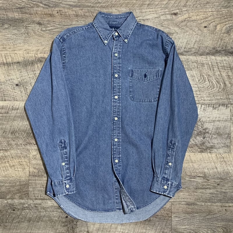 美品 ラルフローレン XS デニムシャツ ボタンダウン CUSTOM FIT 美品 ラルフローレン XS デニムシャツ ボタンダウン CUSTOM FIT