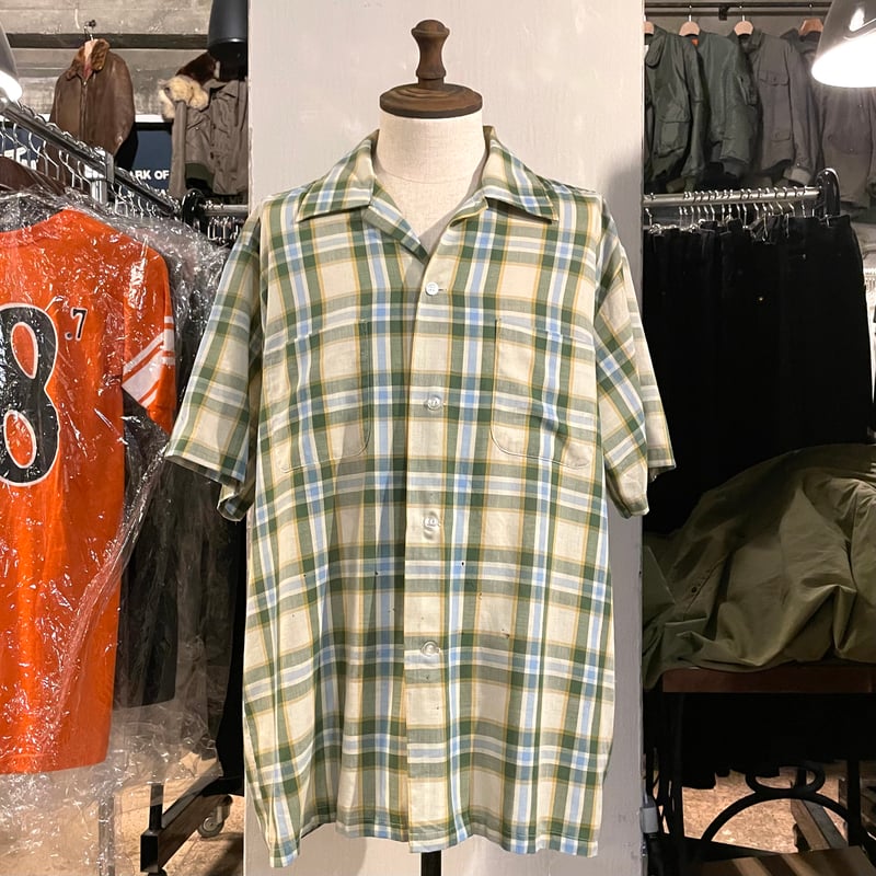 60s Sears Vintage S/S Shirt Size L ボックスシルエット シア 60s Sears Vintage S/S Shirt Size L ボックスシルエット シア
