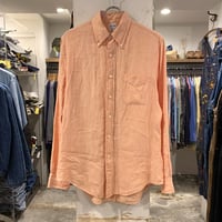 Brooks Brathers　ボタンダウンシャツ　ロングスリーブ　lリネン素材　BDシャツ　ブルックスブラザーズ　(S2351)