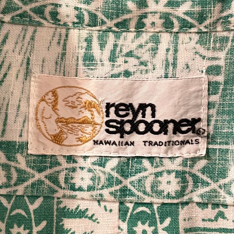 reyn spooner ハワイアンシャツ 乳首無しタグ 80s レインスプーナー