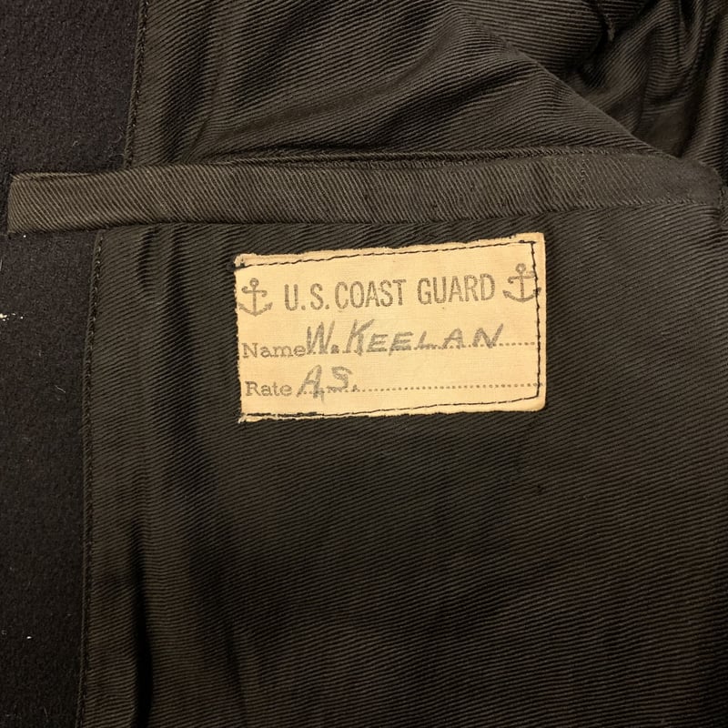 40s US COAST GUARD 10ボタン Pコート チンストラップ USCG ピーコー