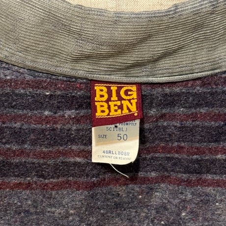 80s　BIG BEN　デニムジャケット　USA製　Size 50　ジップアップ　ブランケットライナー　TALON ZIP　ビッグサイズ　(S5118)