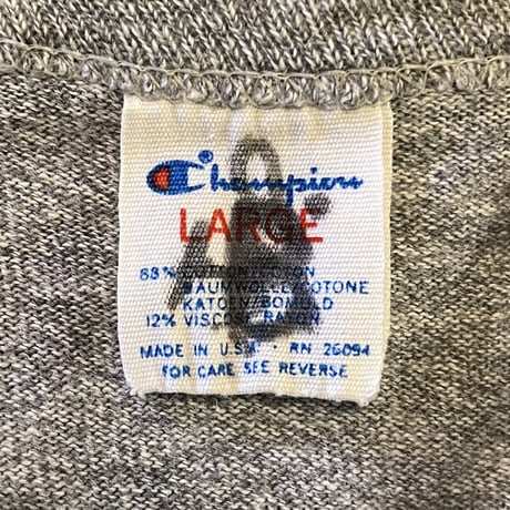 80s　Champion　ヴィンテージTシャツ　88/12　ショートスリーブ　Late night With David Letterman　USA製　トリコタグ　チャンピオン　(S2498)