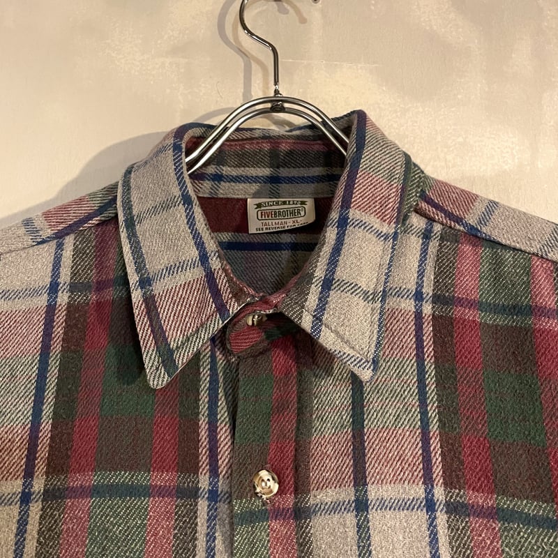 80s FIVE BROTHER ネルシャツ ファイブブラザー USA製 コットンシャツ