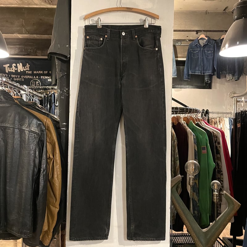 90s Levi's 501 0185 後染め ブラックデニム パンツ USA製 32×34 90s Levi's 501 0185 後染め ブラックデニム パンツ USA製 32×34