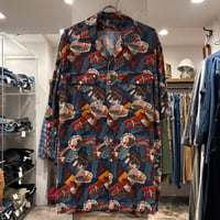 Polo by Ralph Lauren　オープンカラーシャツ　Size M　ポロ ラルフローレン　レーヨンシャツ　総柄　(S5611)