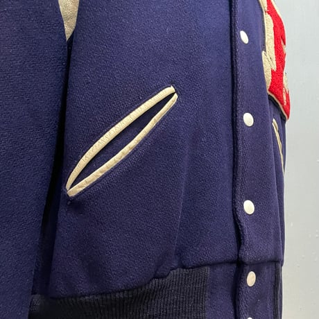 50s~　VINTAGE AWARD JACKET　スタジャン　USA製　アワードジャケット　襟付き　(S5740)