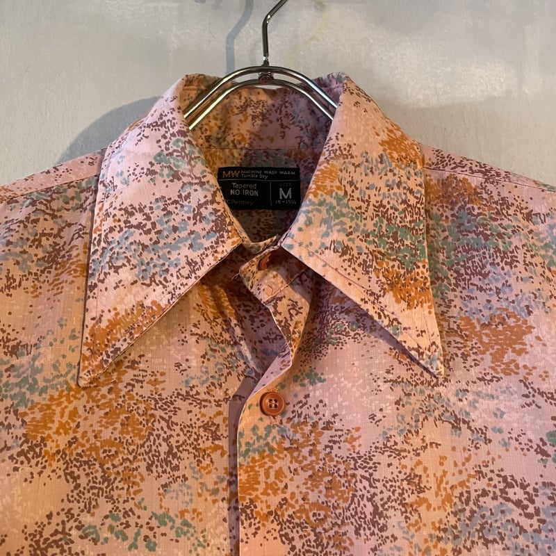 70s TOWNCRAFT S/S ボックスシャツ 総柄 USA製 JC Penny (S36