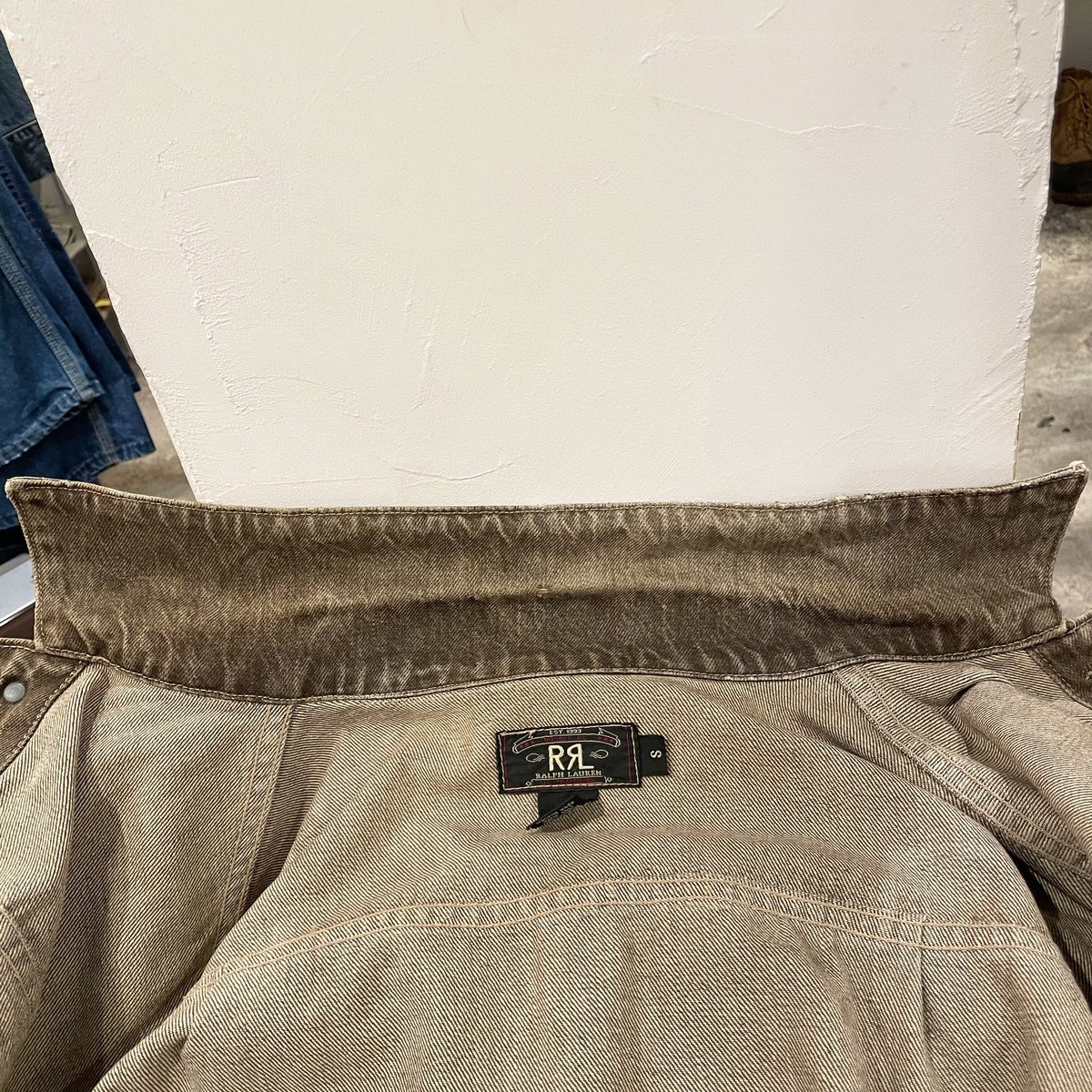 【90s】RRL デニムジャケット 三ツ星タグ 裏地ネル 5473c8216c03784f9de89283876ad6
