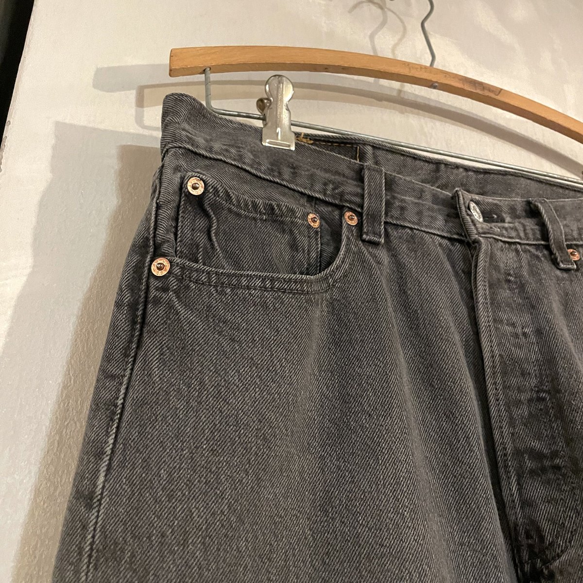 90s Levi's 501 0660 後染め ブラックデニム パンツ 32×33 USA製