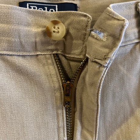 90s　Polo by Ralph Lauren　ポロチノ　ラルフローレン　チノパン　ベージュ　TALONジップ　33×33　USA製　(S3967)