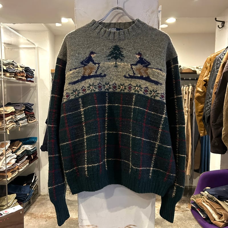 Polo by Ralph Lauren ウールセーター ラルフローレン スキー柄 HAND