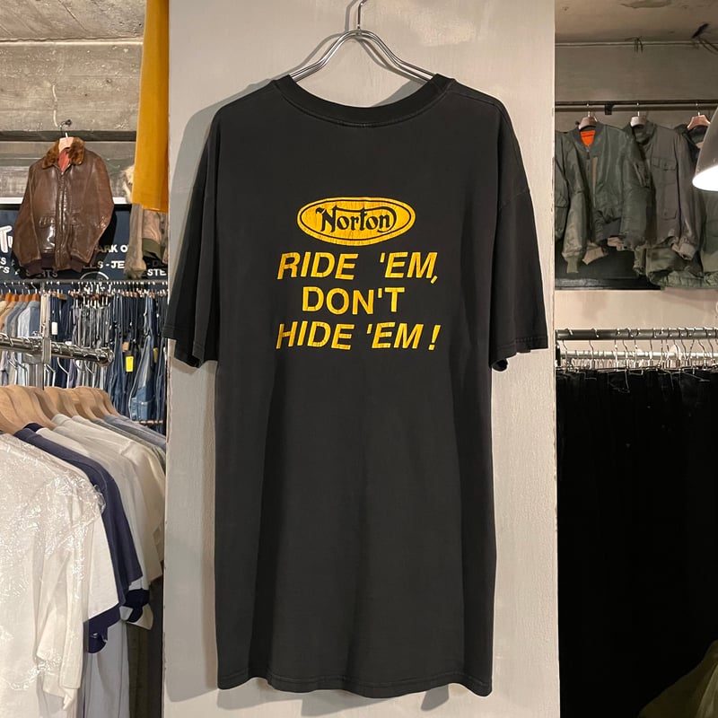 90s Hanes S/S バイクTシャツ Norton Size XL 英車 ノートン (S