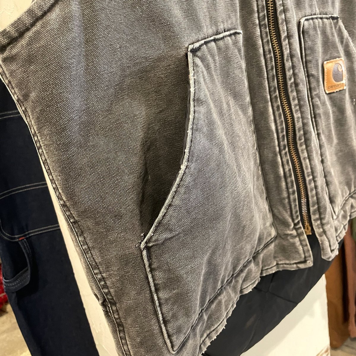 90s Carhartt ダック地ベスト USA製 カーハート ブラック (S1428 90s Carhartt ダック地ベスト USA製 カーハート ブラック (S1428