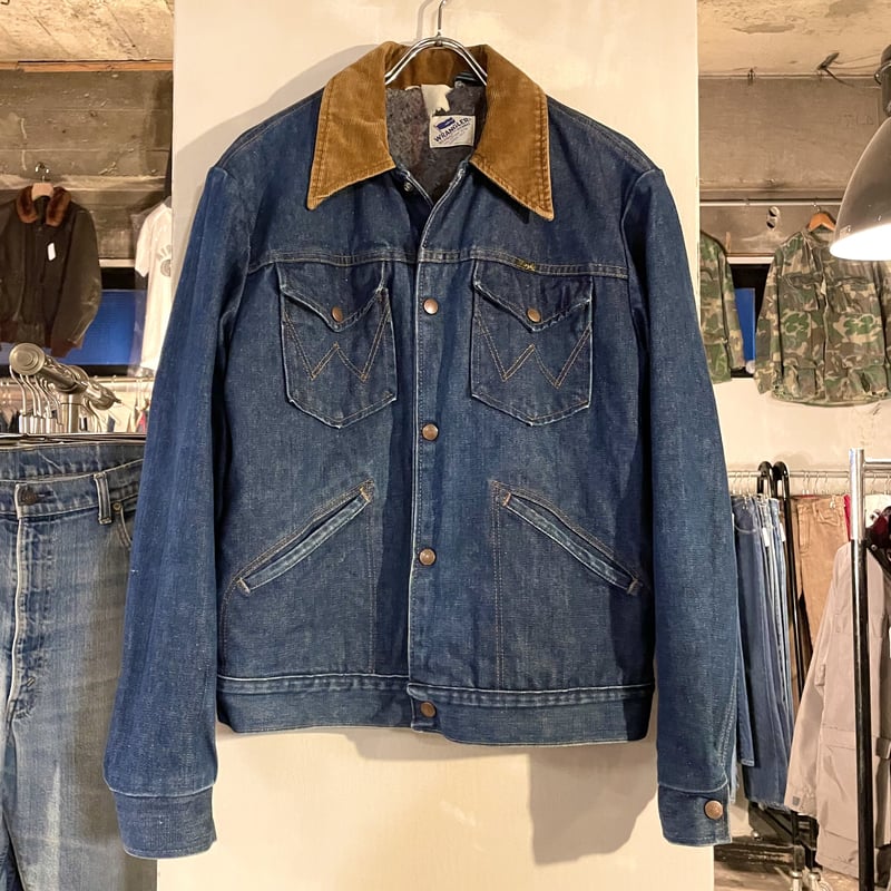 80s Wrangler デニムジャケット ブランケットライナー 襟 80s Wrangler デニムジャケット ブランケットライナー 襟