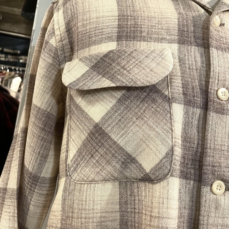 50s Woolrich Vintage Wool Shirt オープンカラーシャツ ウールシ