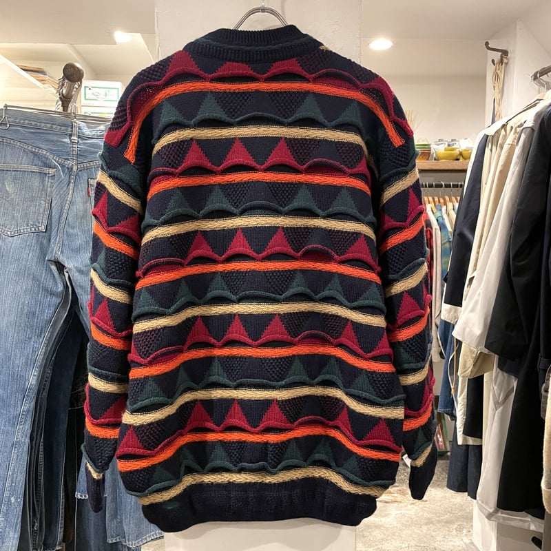COOGI 3Dニット クルーネックセーター ピュアウール マルチカラー