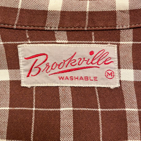 40s　Brookville　L/S Vintage Rayon Shirt　ヴィンテージ レーヨンシャツ　Size M　ボックスシャツ　オープンカラー　(S4053)