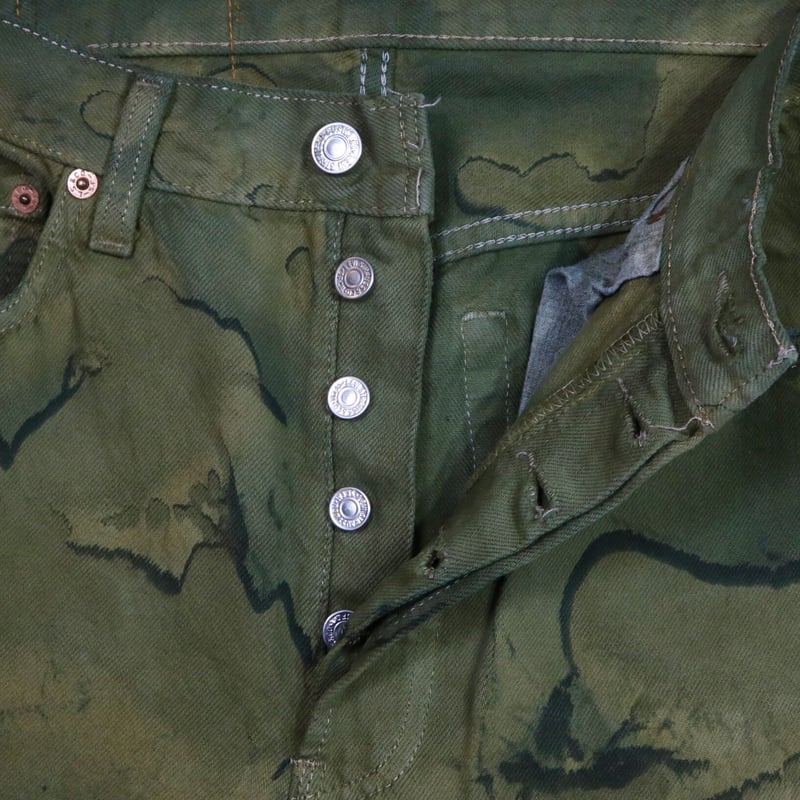Levis 501 90s USA製 後染めデニムパンツ カモフラ 迷彩柄 リーバイス