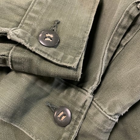 50s　USMC　P-53 HBT JACKET　マリンコープ　ヘリンボーンツイルジャケット　ミリタリージャケット　比翼　(S4465)