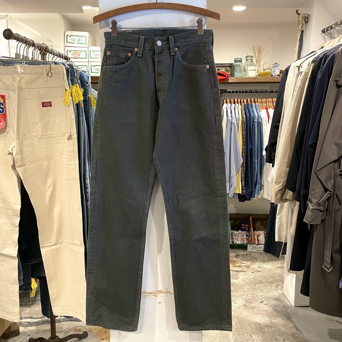 Levi's 501 90年代 カラーデニム 後染め モスグリーン USA製 (S1050)