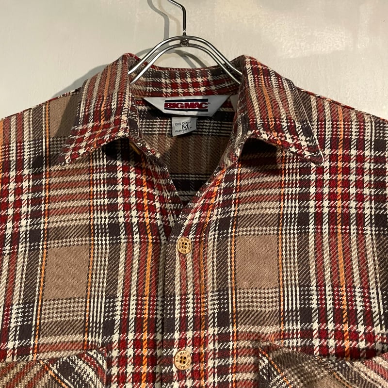 80s BIG MAC L/S ネルシャツ USA製 Size M コットンシャツ (S443 80s BIG MAC L/S ネルシャツ USA製 Size M コットンシャツ (S443