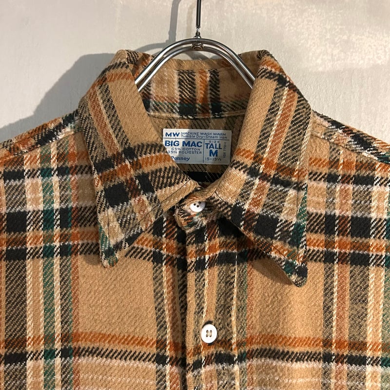 70s BIG MAC L/S ネルシャツ Size M 単色タグ ビッグマック (S4615 70s BIG MAC L/S ネルシャツ Size M 単色タグ ビッグマック (S4615