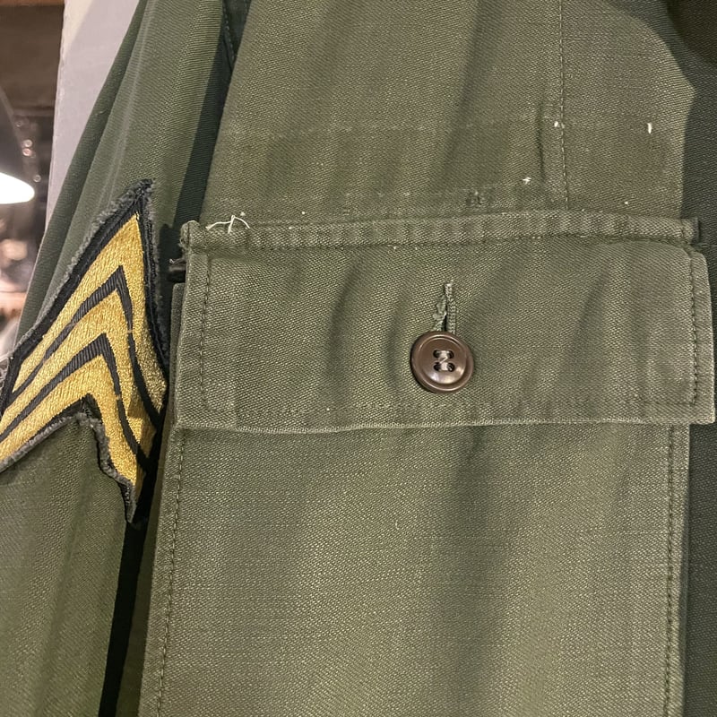 50s US ARMY ユーティリティシャツ 筒袖 1stモデル OG107 ミリタリー