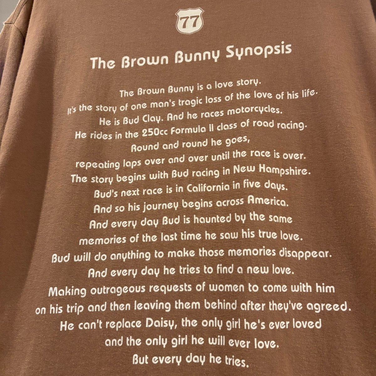 00s S/S Movie Tシャツ The Brown Bunny Vincent Gall 00s S/S Movie Tシャツ The Brown Bunny Vincent Gall