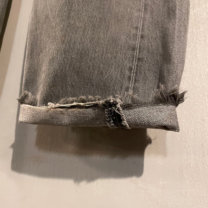 90s Levi's 501 先染めブラックデニム パンツ 36×28 USA製 カットオフデ