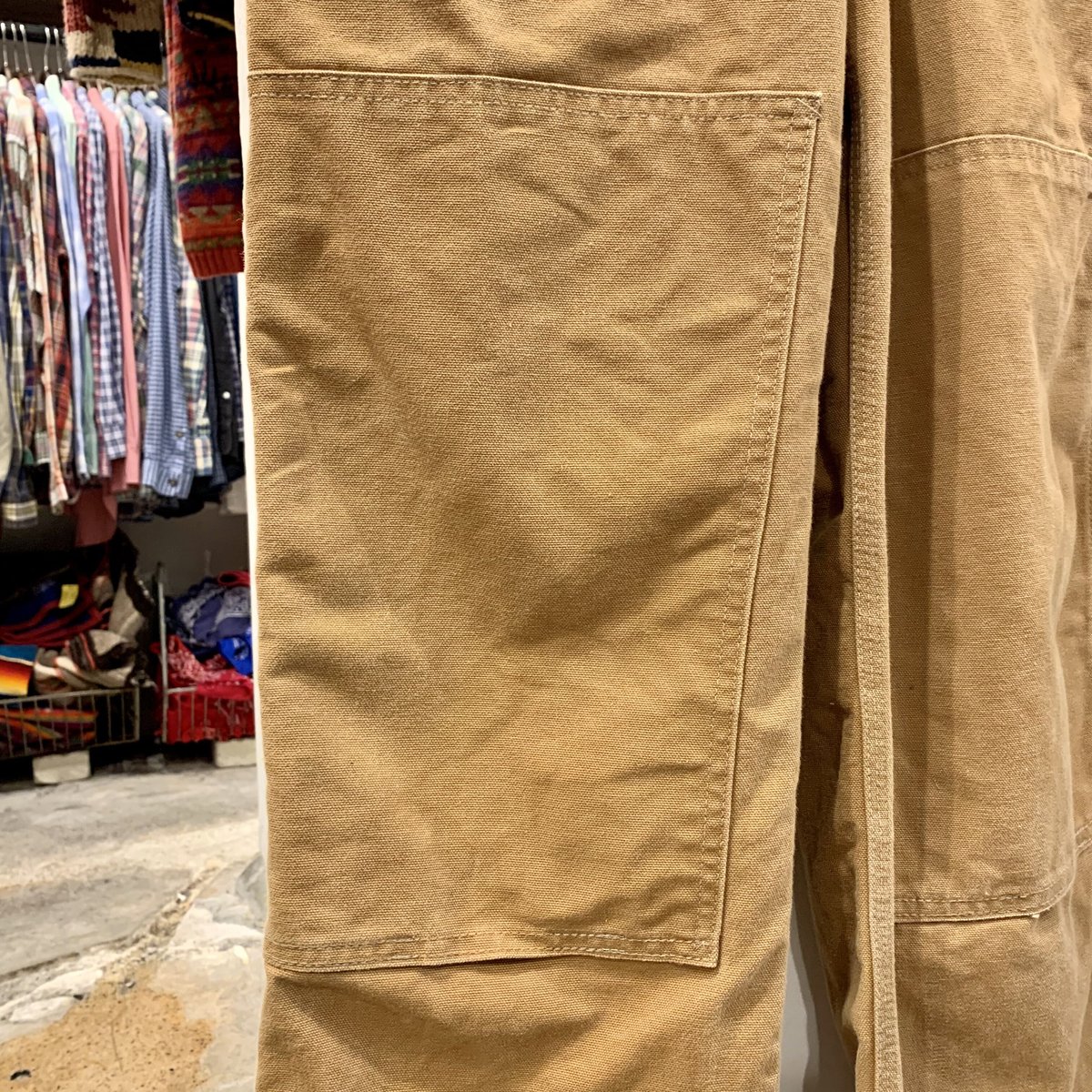 90s Carhartt ダック地 オーバーオール ダブルニー カーハート (S2187